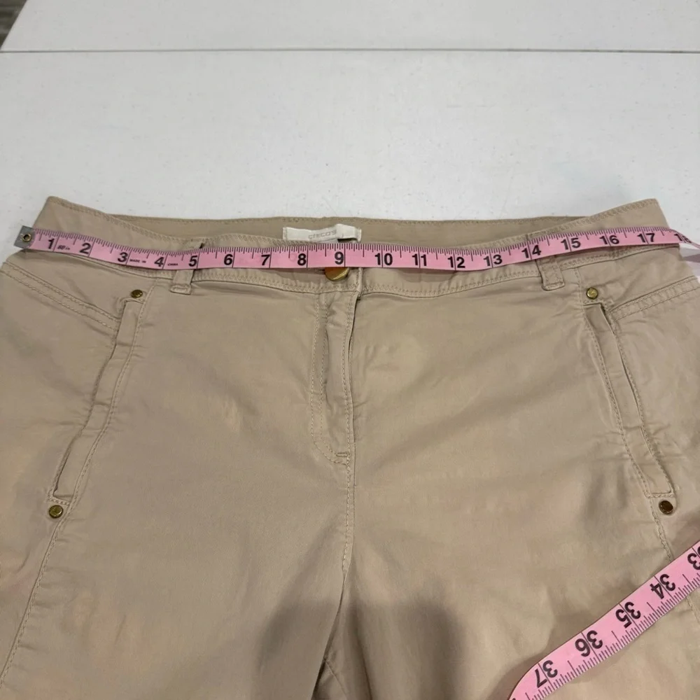 Chico’s Cotton Blend Long Pants Casual Zip Pockets Women’s Size 12 (Chico’s 2) - Picture 7 of 14